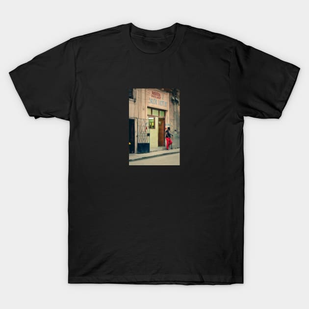 Cuba Barber Shop T-Shirt by opticpixil